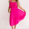 Ooh La Lolly Pleated Midi In Hot Pink Image - 1