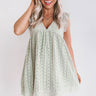 Sway Into Style Eyelet Romper in Light Sage Image - 1