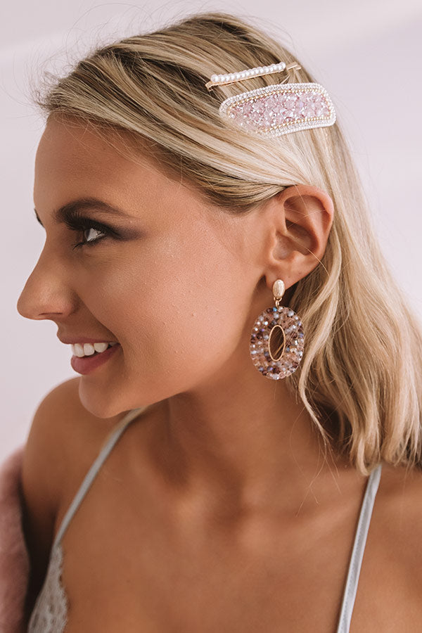 First Sparks Beaded Earrings in Purple Image - 1