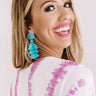 Tranquil Paradise Tassel Earrings In Turquoise Image - 1