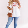 Sunset Palms Embroidered Top In White  Curves Image - 1