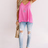 Staycation Smiles Shift Tank In Pink Image - 1
