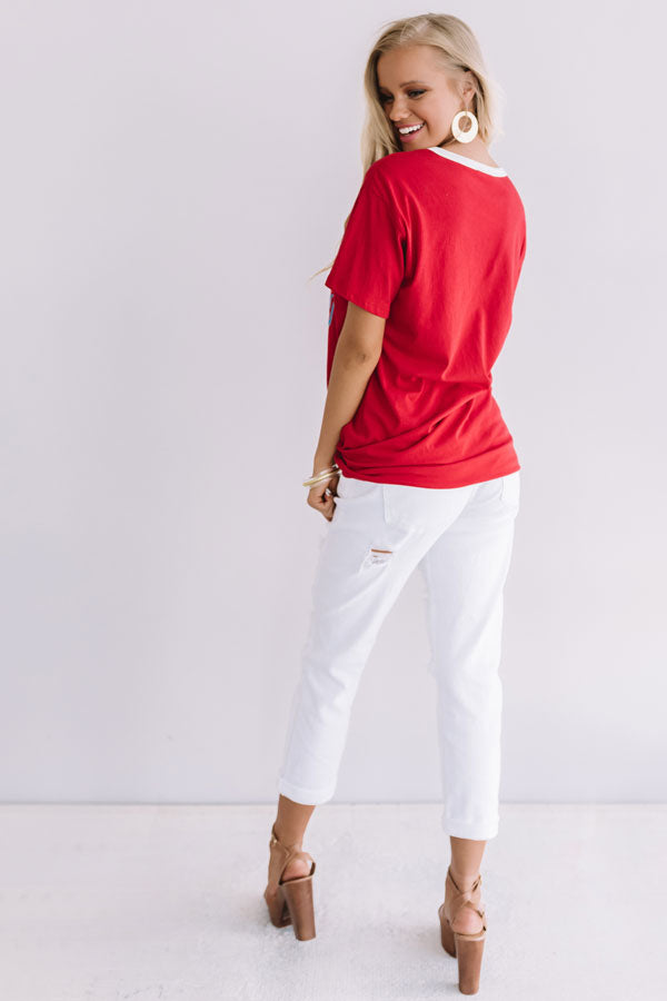 Gameday Ringer Tee In Red Image - 5