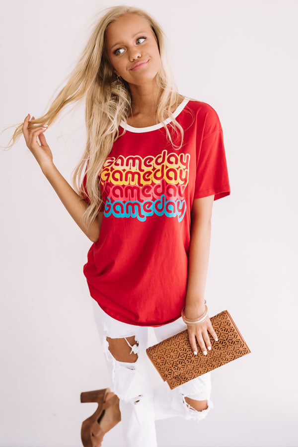 Gameday Ringer Tee In Red Image - 2