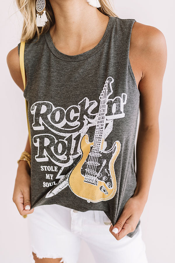 Rock N' Roll Shift Tank In Dark Grey Image - 4