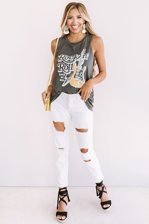 Rock N' Roll Shift Tank In Dark Grey Image - 5