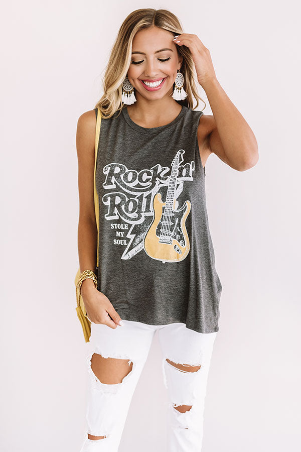 Rock N' Roll Shift Tank In Dark Grey Image - 3