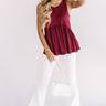 Sugar And Spritzers Babydoll Top In Wine Image - 1