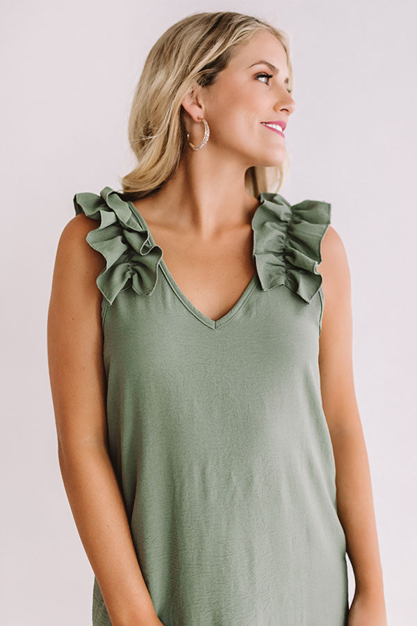 Frolic In France Shift Dress in Sage Image - 4