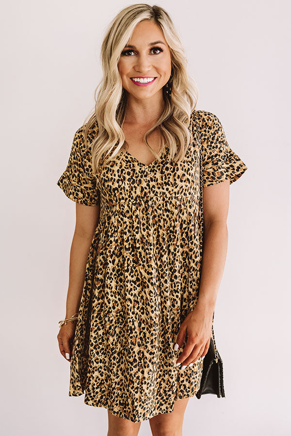 Chic And Steady Leopard Babydoll Dress Image - 2