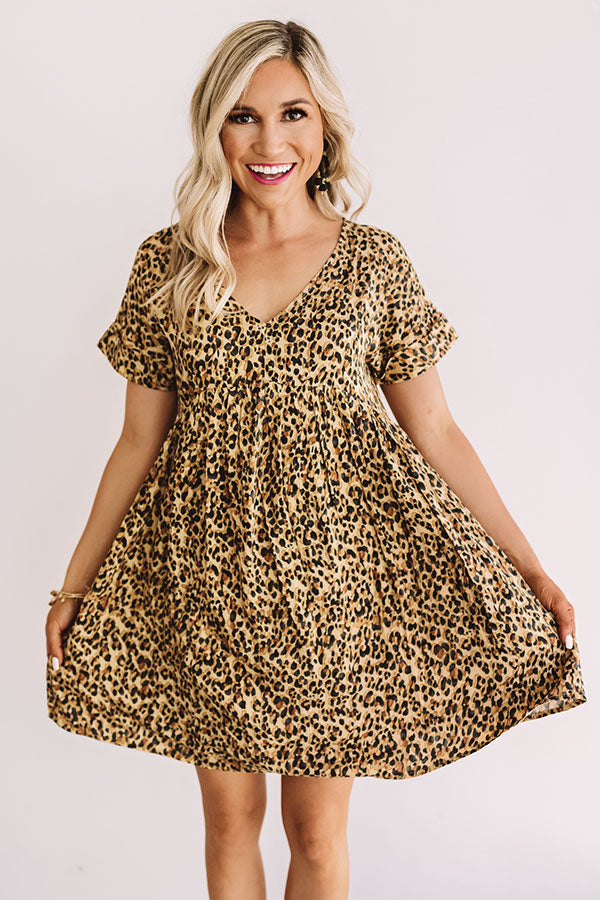 Chic And Steady Leopard Babydoll Dress Image - 4