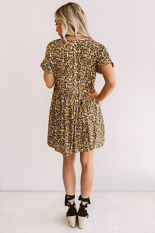 Chic And Steady Leopard Babydoll Dress Image - 5