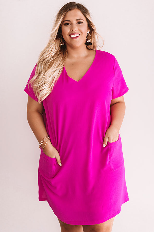 Pier Party Shift Dress In Fuchsia  Curves Image - 3