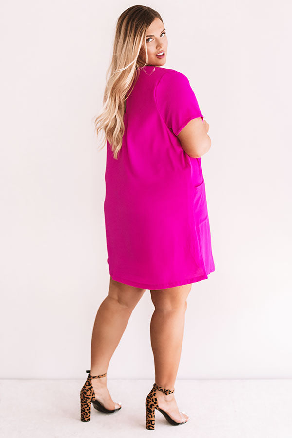 Pier Party Shift Dress In Fuchsia  Curves Image - 4