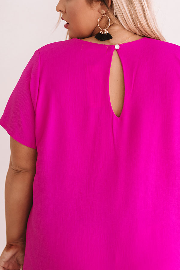 Pier Party Shift Dress In Fuchsia  Curves Image - 5