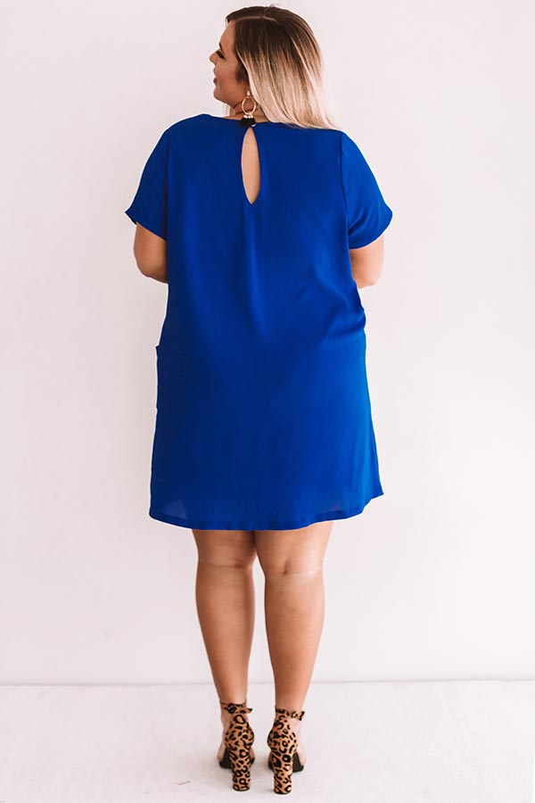 Pier Party Shift Dress In Royal Blue Curves Image - 4