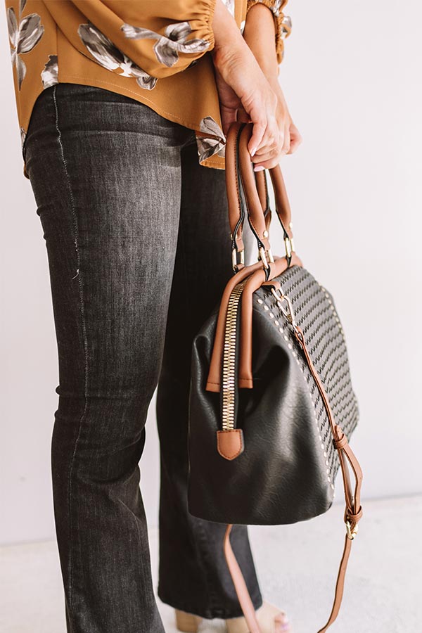 Road Trip Together Faux Leather Tote In Black Image - 2