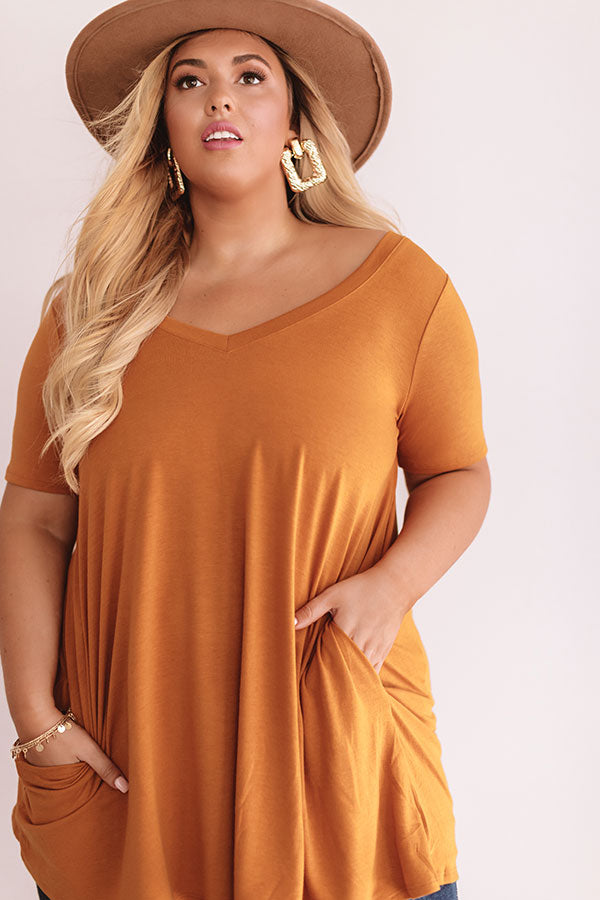 Down, Set, Chic T-Shirt Dress In Pumpkin  Curves Image - 3