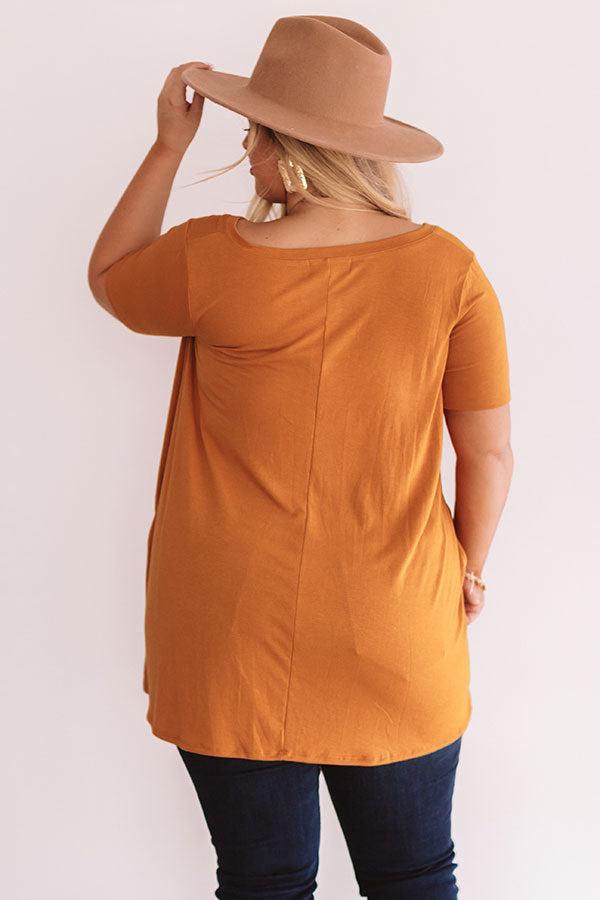 Down, Set, Chic T-Shirt Dress In Pumpkin  Curves Image - 4