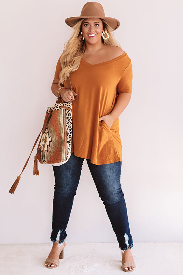Down, Set, Chic T-Shirt Dress In Pumpkin  Curves Image - 1