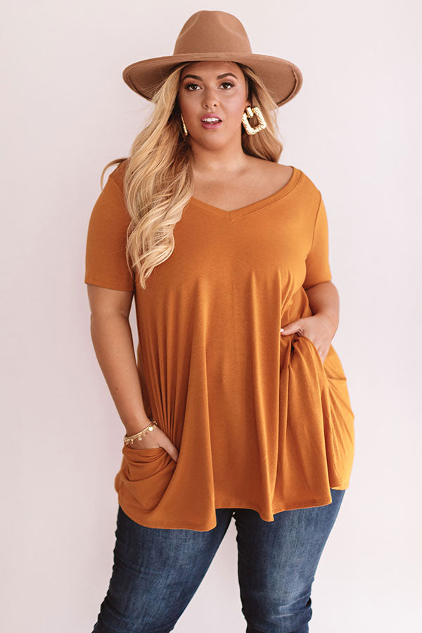 Down, Set, Chic T-Shirt Dress In Pumpkin  Curves Image - 2