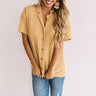 Better In Boston Button Up Top In Mustard Image - 1