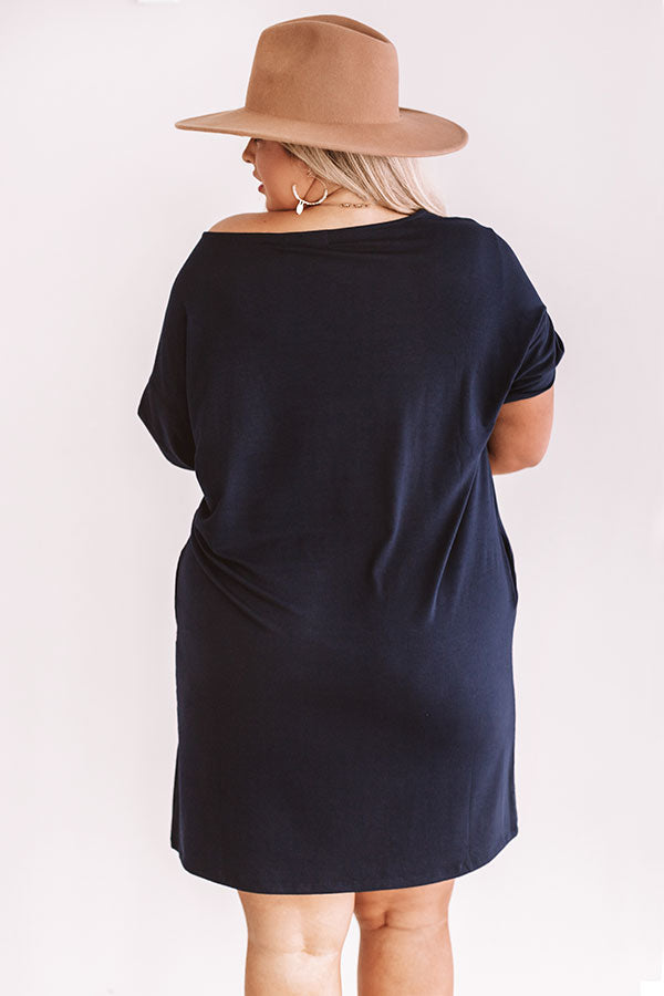 Hyde Park T-Shirt Dress In Navy Curves Image - 4