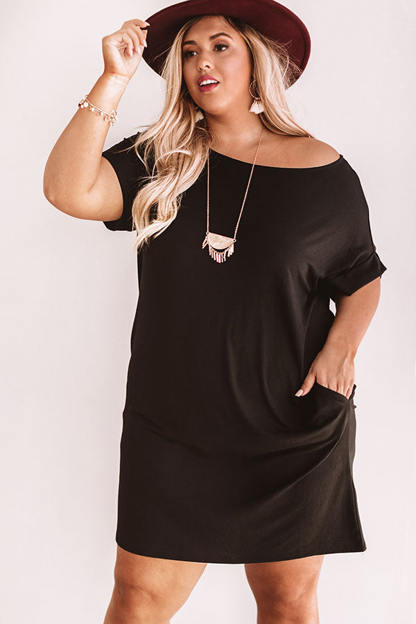 Hyde Park T-Shirt Dress In Black  Curves Image - 3