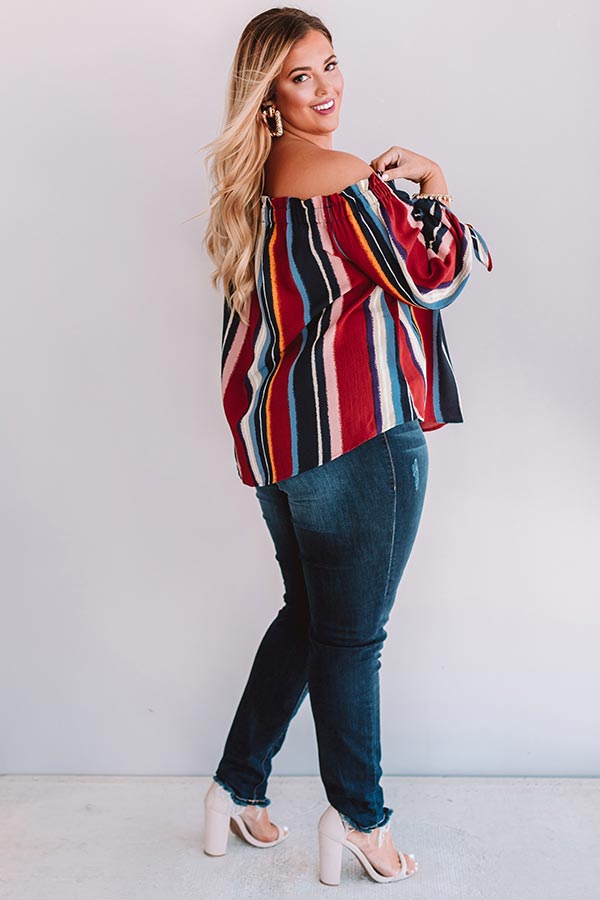 Brunch Goals Stripe Top Curves Image - 4