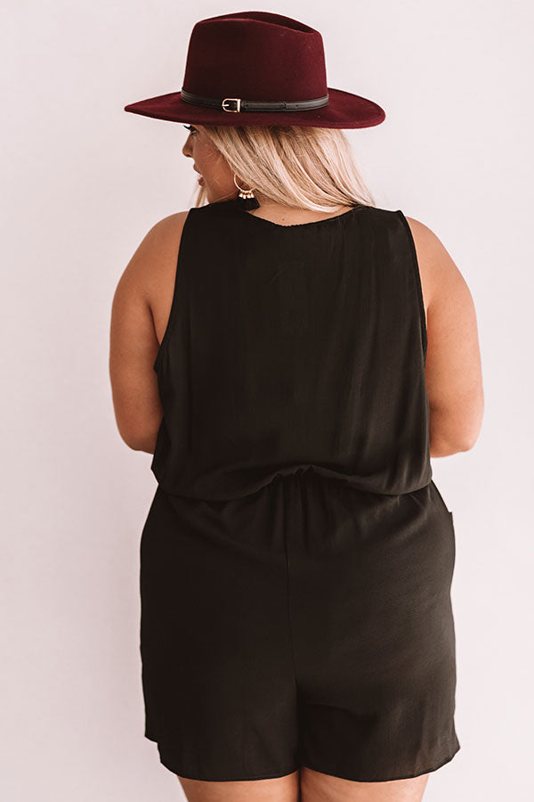Sunshine Sippin' Romper In Black  Curves Image - 5
