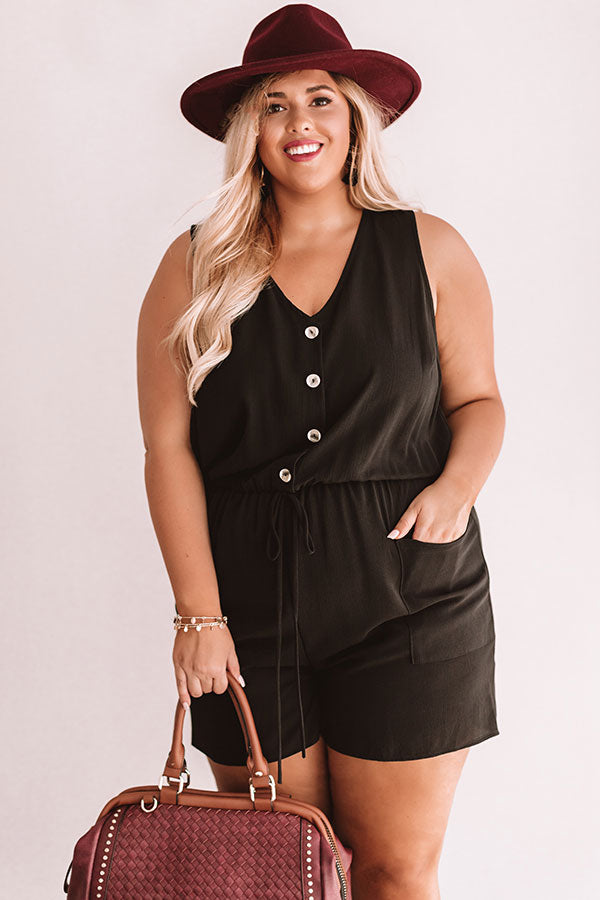 Sunshine Sippin' Romper In Black  Curves Image - 2