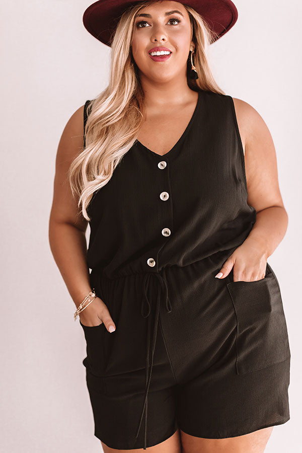 Sunshine Sippin' Romper In Black  Curves Image - 3