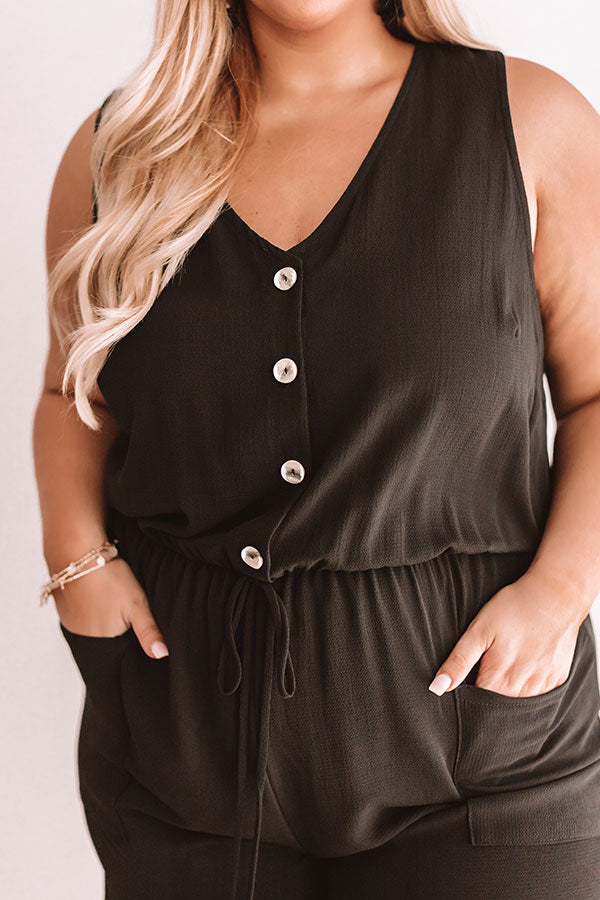 Sunshine Sippin' Romper In Black  Curves Image - 4