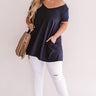 Down, Set, Chic T-Shirt Dress in Navy  Curves Image - 1