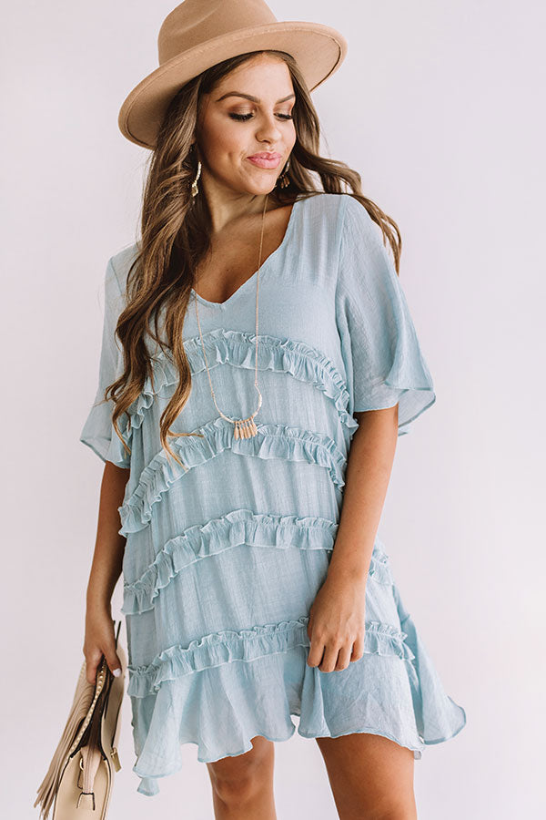 Denver Coffee Date Shift Dress In Light Airy Blue • Impressions Online ...