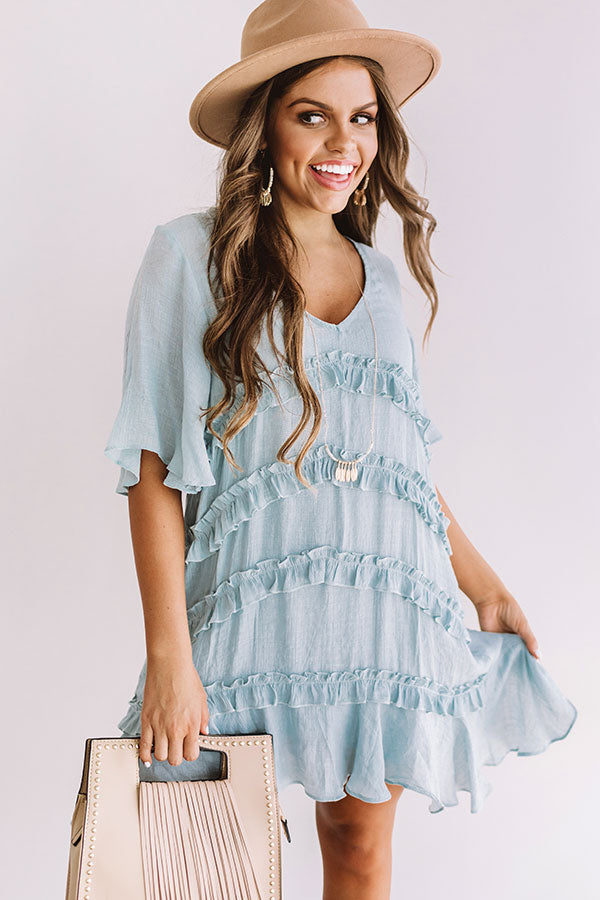 Denver Coffee Date Shift Dress In Light Airy Blue • Impressions Online ...