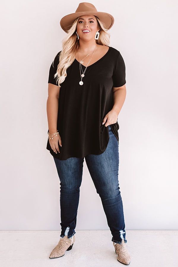 Down, Set, Chic T-Shirt Dress In Black  Curves Image - 2