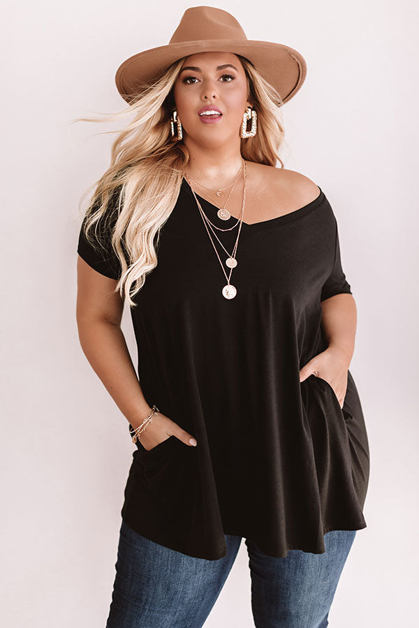 Down, Set, Chic T-Shirt Dress In Black  Curves Image - 3