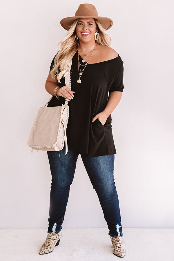 Down, Set, Chic T-Shirt Dress In Black  Curves Image - 1