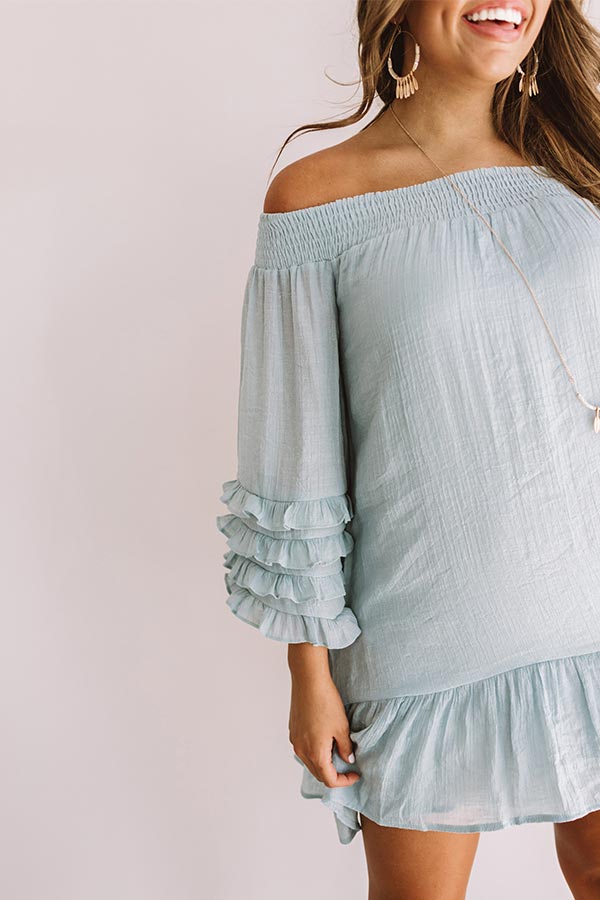 Sweet Sippin' Shift Dress In Light Airy Blue • Impressions Online Boutique