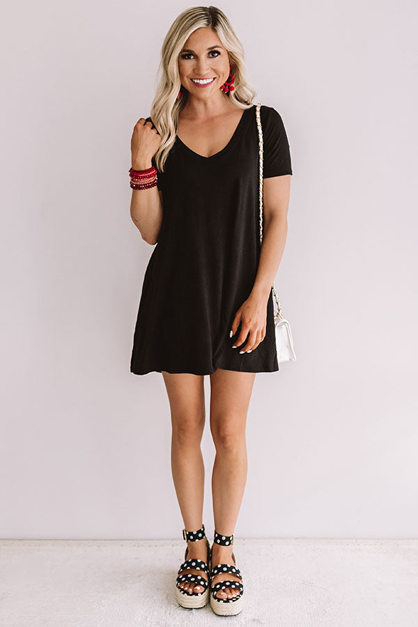 Down, Set, Chic T-Shirt Dress In Black Image - 3