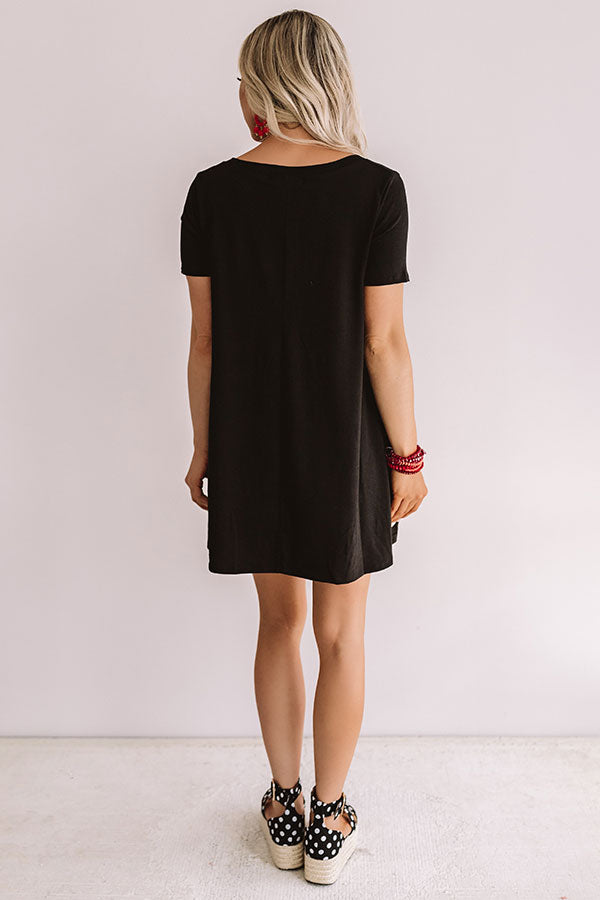 Down, Set, Chic T-Shirt Dress In Black Image - 4
