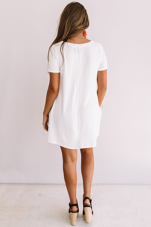 Down, Set, Chic T-Shirt Dress In White Image - 3