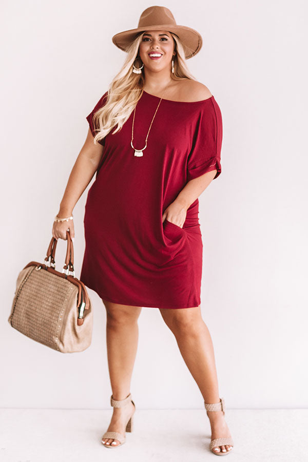 Hyde Park T-Shirt Dress In Wine  Curves Image - 1