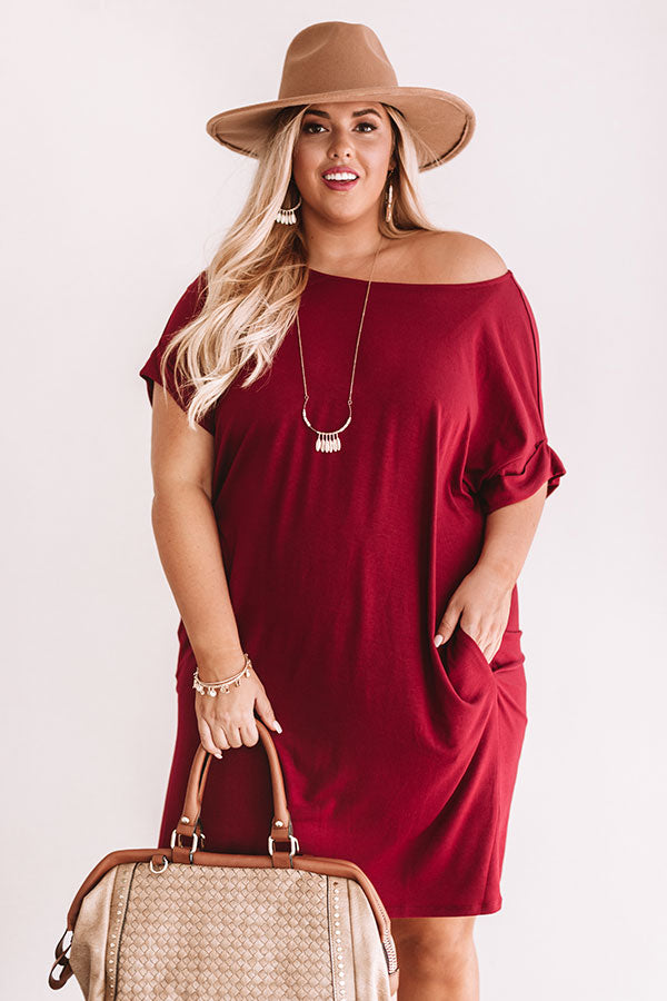 Hyde Park T-Shirt Dress In Wine  Curves Image - 2