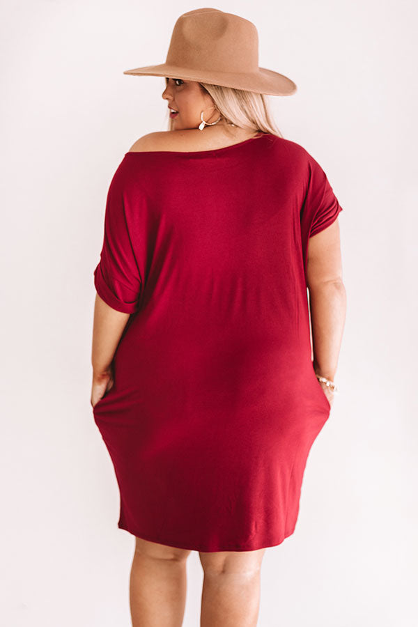 Hyde Park T-Shirt Dress In Wine  Curves Image - 4