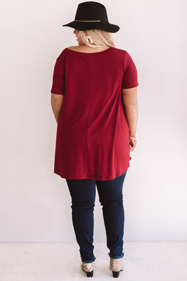 Down, Set, Chic T-Shirt Dress In Wine  Curves Image - 4