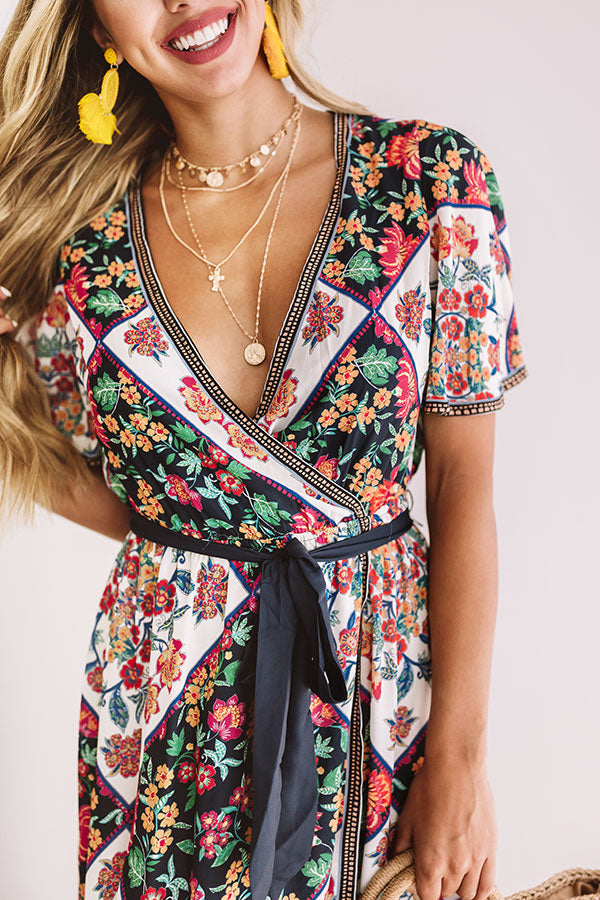 Patios And Prosecco Floral Dress Image - 5