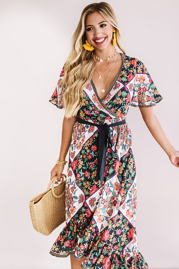 Patios And Prosecco Floral Dress Image - 3