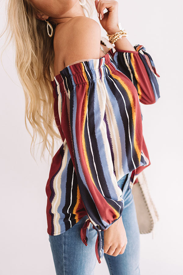 Brunch Goals Stripe Top Image - 3